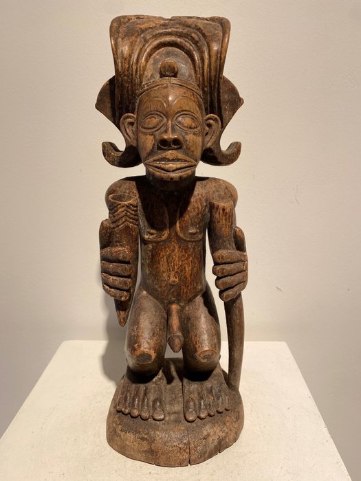 Ancestor statue (1) - Wood - Chokwe - Belgian Congo 