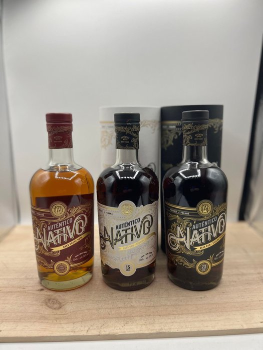 Autentico Nativo - Overproof + 15 Anos + 20 years old - 70cl - 3 flasker