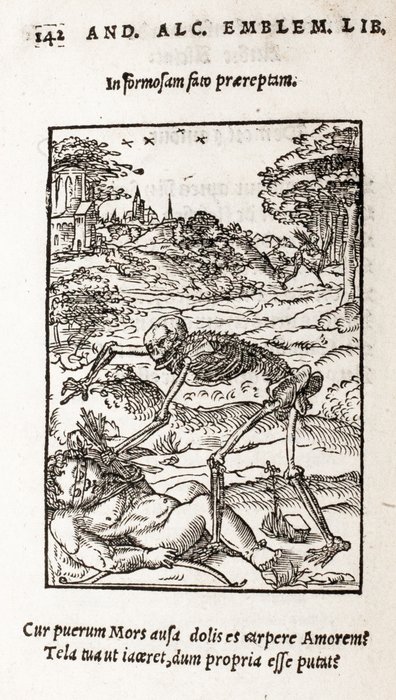 Paolo Giovio / Andrea Alciati - Motti, et disegni d'arme, et d'amore [bound w] Les Emblemes de Alciat - 1539
