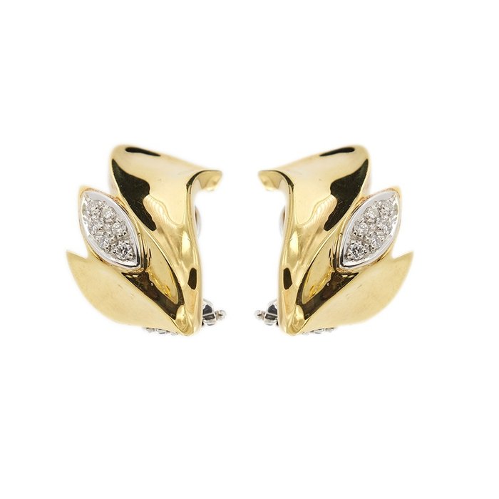 Image 2 of Damiani - 18 kt. White gold, Yellow gold - Earrings - 0.36 ct