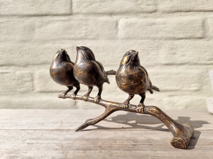 雕像 - Birds on a branch - 黄铜色