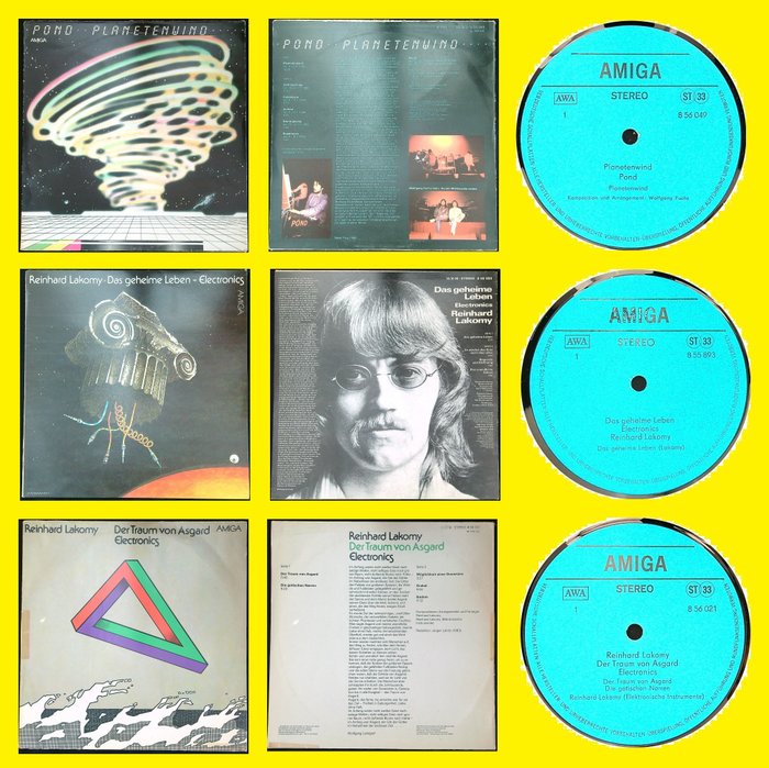 Reinhard Lakomy / Pond (Electronic, Berlin-School, Ambient, Experimental) - Electronic Music from the German Democratic Republic - Différents titres - LP's - Premier pressage - 1982/1984