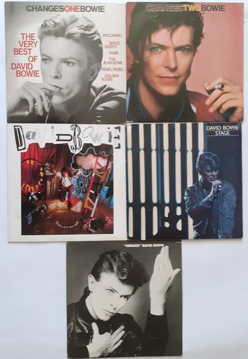 David Bowie - 5 Albums - Différents titres - 2xLP Album (double album), LP's - Stéréo, Vinyle de couleur - 1976/1987
