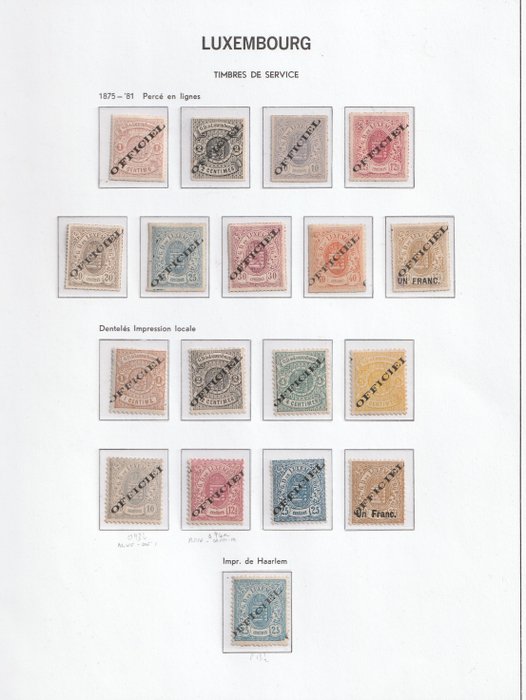 Luxembourg 1875/1941 - Top collection of Official stamps in a DAVO, including almost seventy inspected stamps