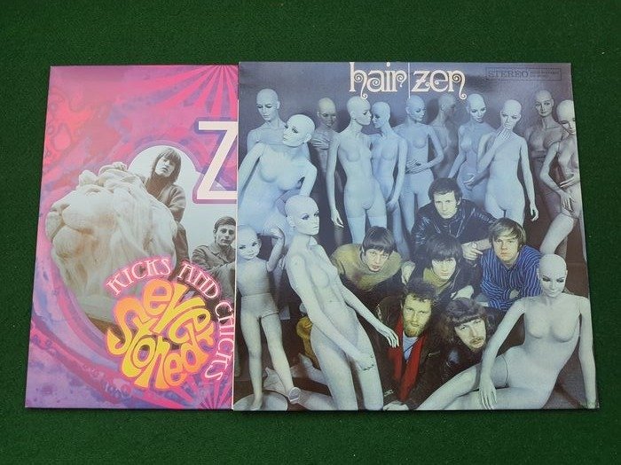 Zen / The Zipps - Hair / Kicks and Chicks Ever Stoned - Différents titres - LP's - 140 grammes, 180 grammes, Premier pressage, Réédition, Stéréo - 2003/2011