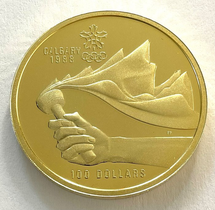 Canada. 100 Dollars 1987 - Olympiade 1988 in Calgary