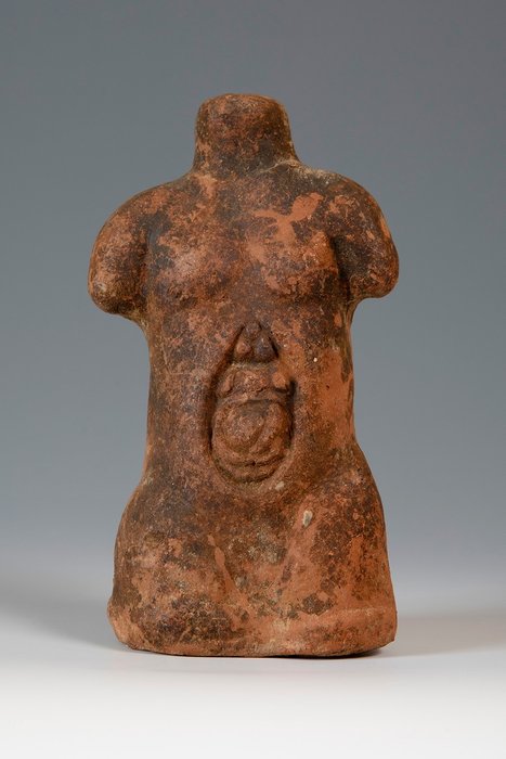 Etrusco Terracotta Modello votivo di un corpo anatomico. 4° - 1° secolo a.C. 13,2 cm H. Molto raro. Intatto.
