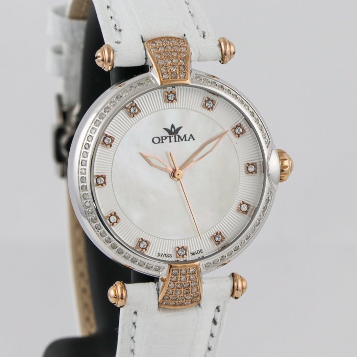 Optima - Swiss diamond watch - OSL411-SRL-D-7 - White - Catawiki