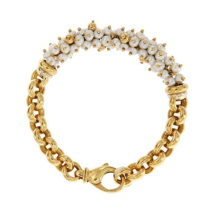 Image 2 of Filippini - 18 kt. Yellow gold - Bracelet Freshwater Pearl