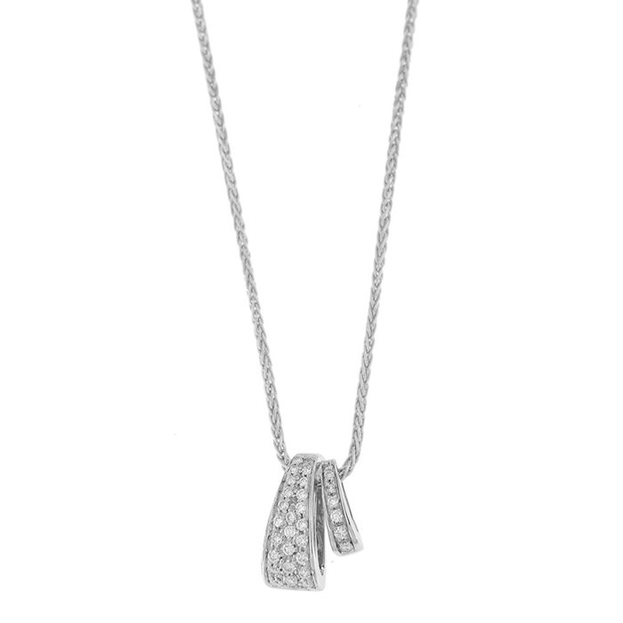 Preview of the first image of Salvini - 18 kt. White gold - Necklace with pendant - 0.40 ct.