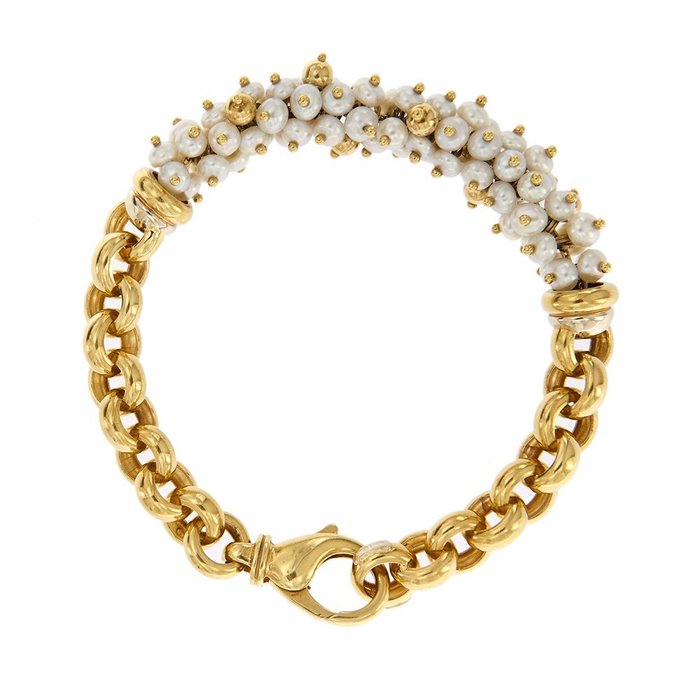 Image 3 of Filippini - 18 kt. Yellow gold - Bracelet Freshwater Pearl