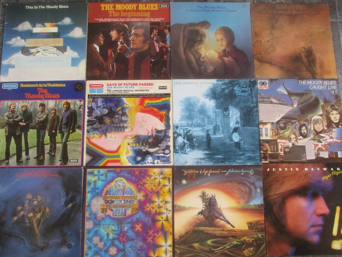 Moody Blues & Related - 12 Nice Albums From This Famous English Rockband And the 3 Members Solo - Différents titres - 2xLP Album (double album), LP album - Pressages divers (voir description) - 1967/1981