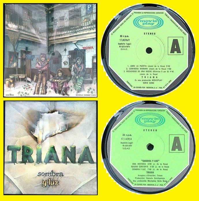 Triana (Psychedelic Rock, Prog Rock) - 1. Triana 2. Sombra Y Luz - Différents titres - LP's - 1975/1979
