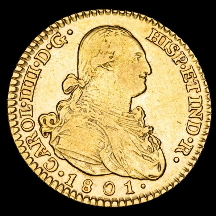 Spanje. Carlos IV (1788-1808). 2 Escudos - 1801 - Madrid. F.A.