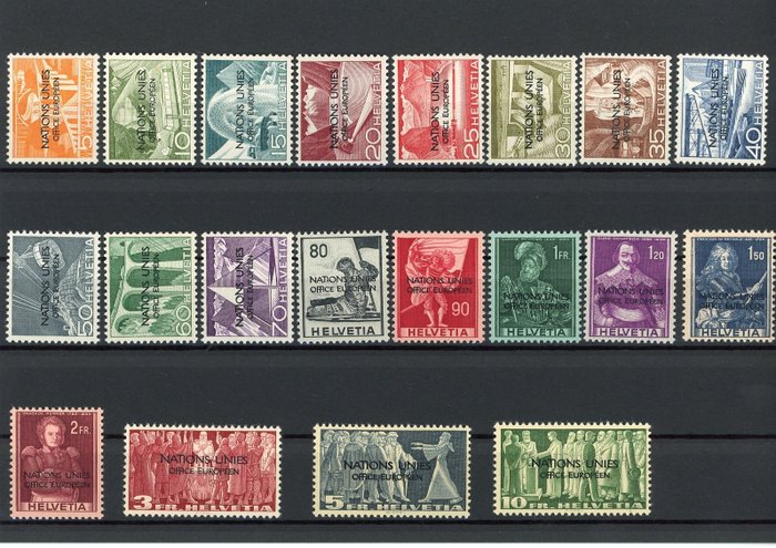 Zwitserland 1950 - Official stamps, complete series, Deluxe quality - Yvert n°296/315