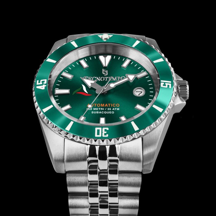 Image 3 of Tecnotempo - Diver 350 Meters WR "Special Italian Limited Edition" - TT.350A.VV (Green) - Men - 202