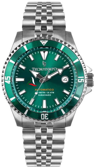 Preview of the first image of Tecnotempo - Diver 350 Meters WR "Special Italian Limited Edition" - TT.350A.VV (Green) - Men - 202.