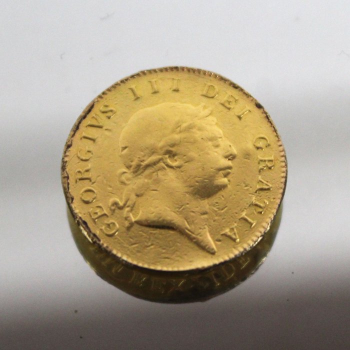 Royaume-Uni. 1/2 Guinea 1813 George III (coin with edge demage)