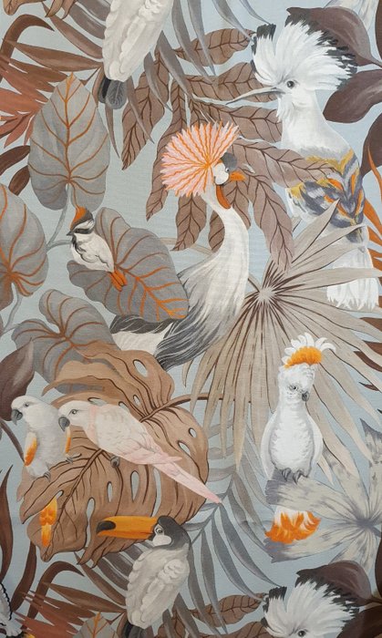 Eksklusivt Bohemian Costa Rica-stoff - 300x280 cm- Tukan og papegøyer - Artmaison - Tekstil - 280 cm - 0.02 cm