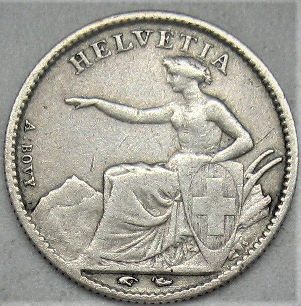 Svizzera. 1/2 Franc 1850 A "Helvetia seated" (R)
