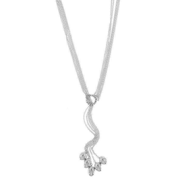 Preview of the first image of Nanis - 18 kt. White gold - Necklace with pendant - 0.12 ct.