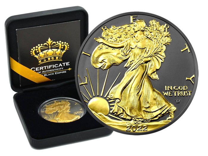 États-Unis. 1 Dollar 2022 American Eagle -  Gold Black Empire Edition - 1 Oz