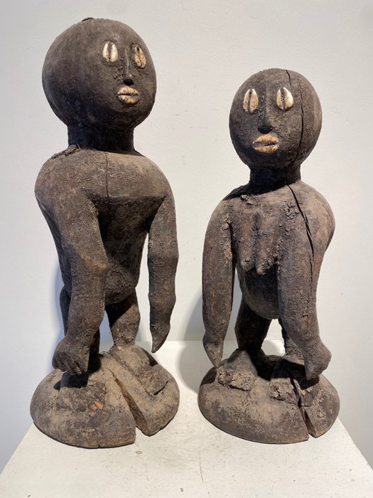 Statue(s) (2) - Wood, corries - Chamba - Togo 