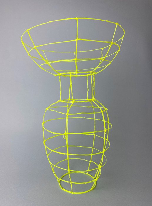 Iris Lucia - Vase -  3D Draw Vase Gul  - Biologisk nedbrydelig printfilament