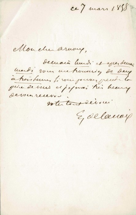Eugène Delacroix - lettre - 1858