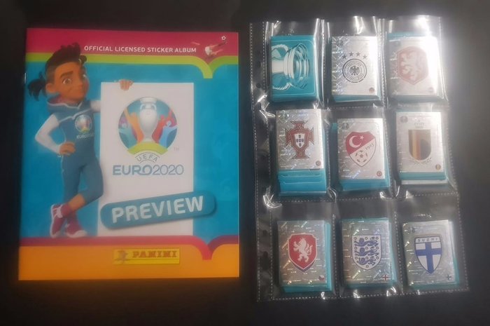 Panini - EC Euro 2020 Preview - Album vuoto + set completo di figurine sciolte