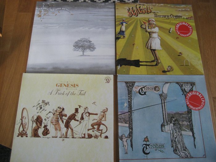 Genesis - Trespass, Nursery cryme, Wind & wuthering, A trick of the tail - Différents titres - LP's - 1970/1976