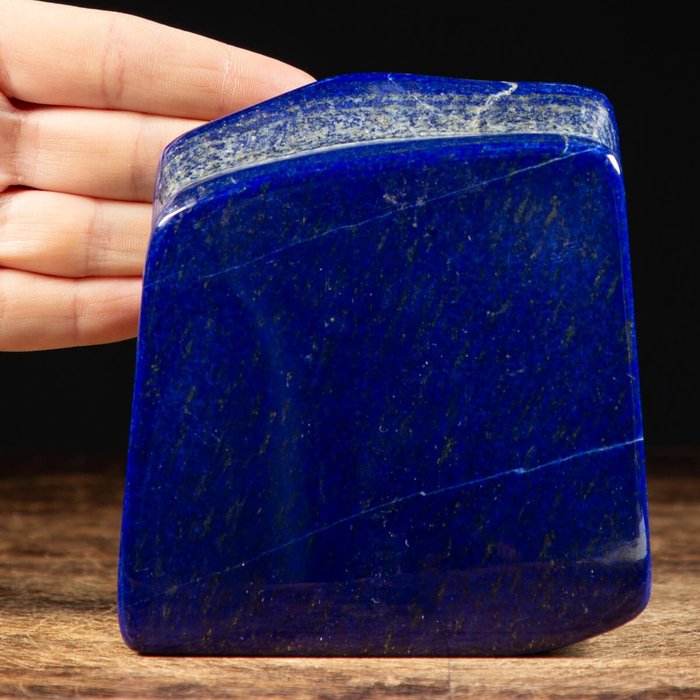 Lapis Lazuli - DONKERBLAUW - TOPkwaliteit!!! Vrije vorm - Hoogte: 110 mm - Breedte: 101.5 mm- 870 g
