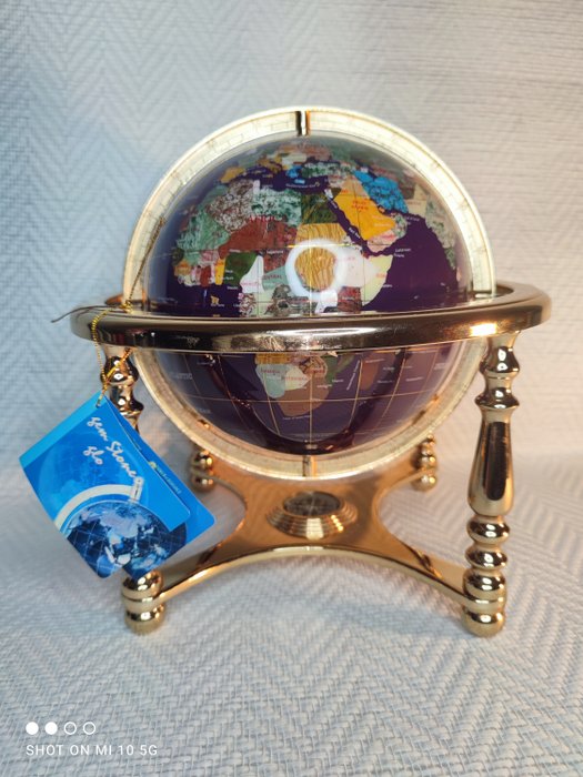 Lapislazzulito - Gemstone Earth Globe - 32×32×34 cm - 1
