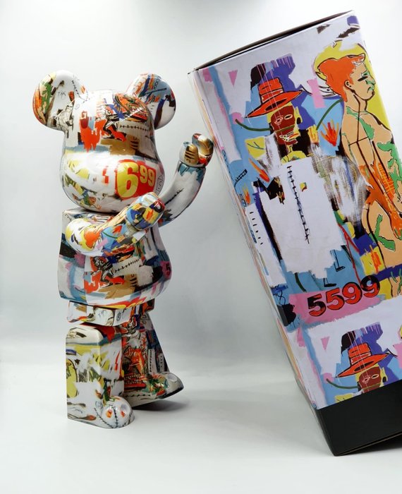 Image 3 of Medicom Toy - Be@rbrick 400% Andy Warhol x Jean Michel Basquiat