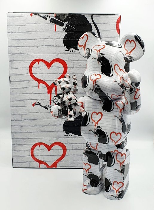 Banksy X Brandalism X Medicom toy Be@rbrick - Banksy Love Rat 100% & 400% Bearbrick 2021