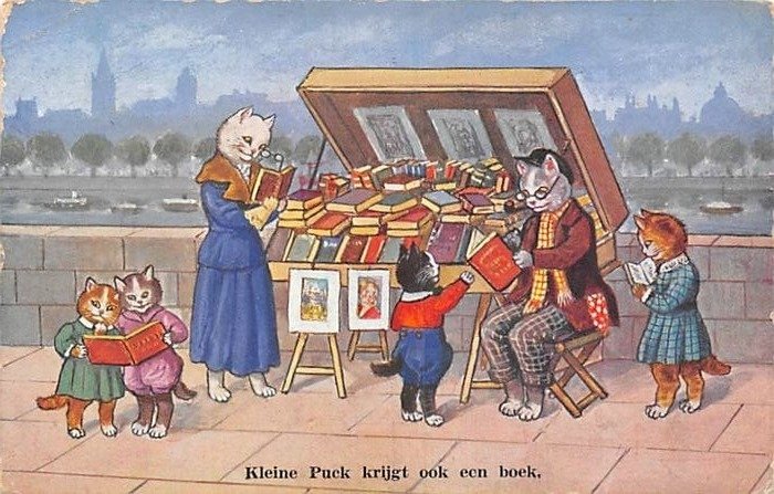 Fantasie, Dieren met kleren aan, waaronder katten en honden - Ansichtkaarten (75) - 1940