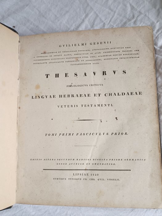 ‎Guilheilm Genesius - Thesaurus philologicus criticus linguae hebrae et chaldaeae - 1829