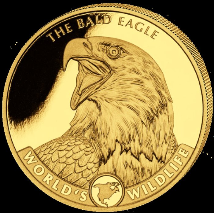 Congo. 10 Francs 2021 'The Bald Eagle, World's Wildlife'- with original capsule