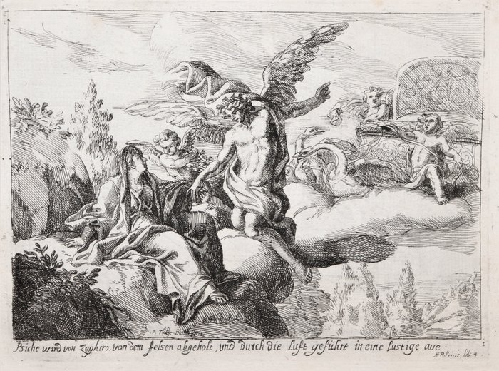 Johann Andreas Thelott - Fabel von der Psyche ex apileio- Johann Andreas Thelott - 1680