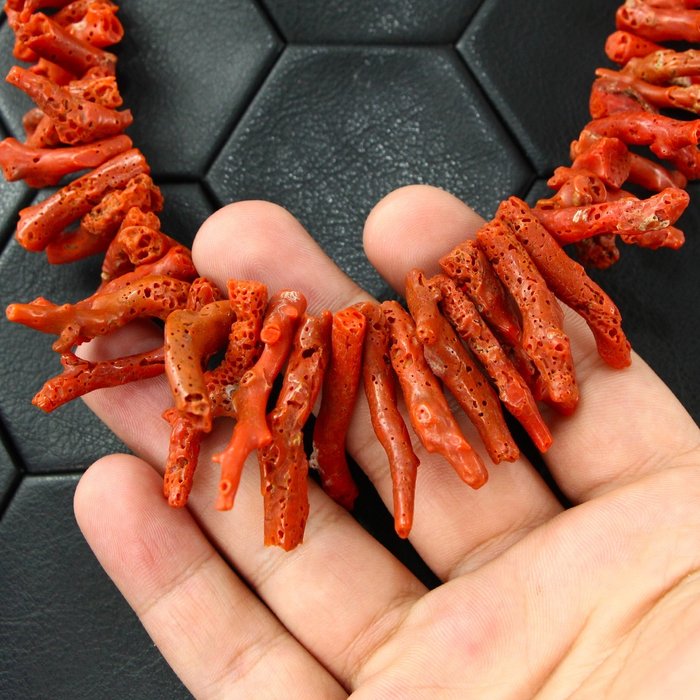 Red Coral Branches Necklace - Coral - Corallium Rubrum - TOP