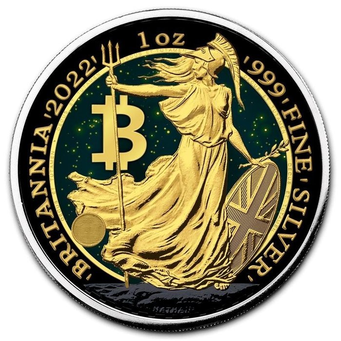 Royaume-Uni. 2 Pound 2022  - Bitcoin - Night Stars - 1 Oz with COA
