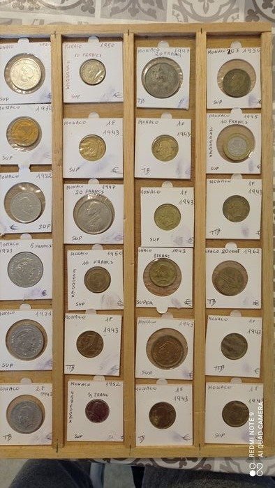 France, Monaco. Lot. 1 Franc/20 Francs 1943/1973 (24 pieces)
