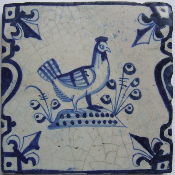 Piastrella Kandalaber con pollo - Rara - Terracotta