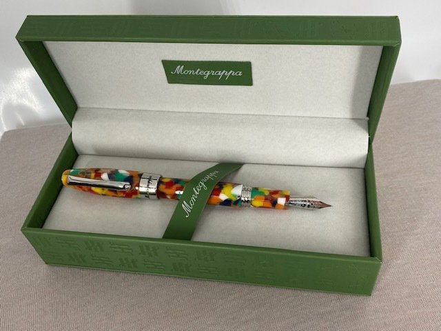 Montegrappa – NO RESERVE PRICE, Fortuna Mosaico Resin And Stainless Steel Fountain Pen – Vulpen