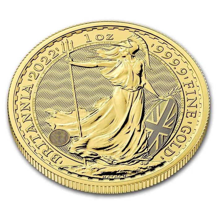 Vereinigtes Königreich. 100 Pounds 2022 Royal Mint Britannia 1 oz Goldmünze