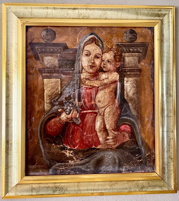 Important detachment of the original fresco / XIX secolo - Egg tempera, rabbit glue, wall residues - Prima metà del 19° secolo
