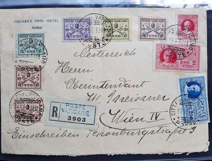 Welt 1867/1976 - Unique object: old postal items with authentic postage and seals through MNH blocks - Michel