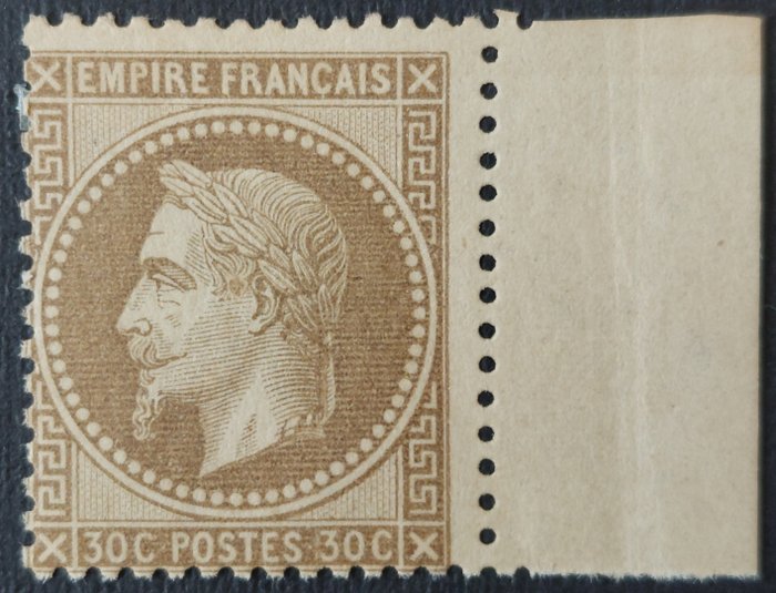 Frankreich 1867 - Napoleon III with laurels, 30 cents light brown - Yvert 30a