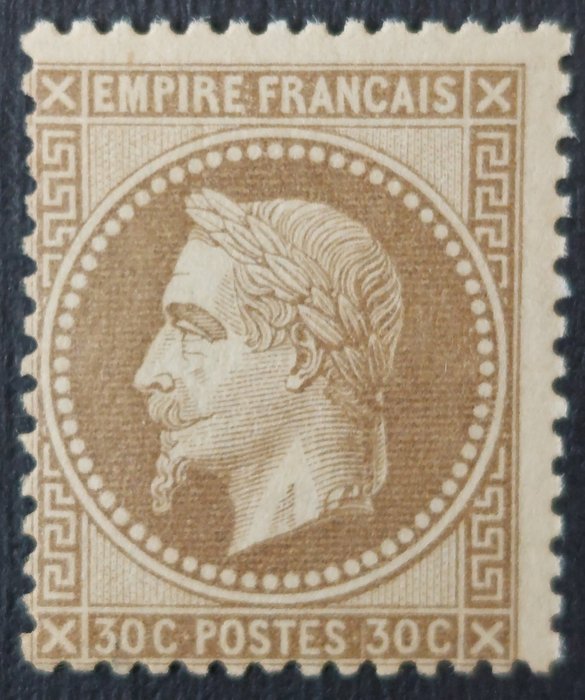 France 1867 - Napoléon III Lauré, 30 c. brun clair - Yvert 30a