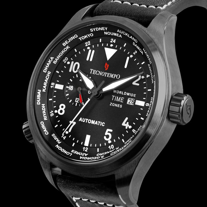 Image 3 of Tecnotempo - "NO RESERVE PRICE" World Time Zone - Automatic 30ATM WR - Limited Edition - - TT.300.W